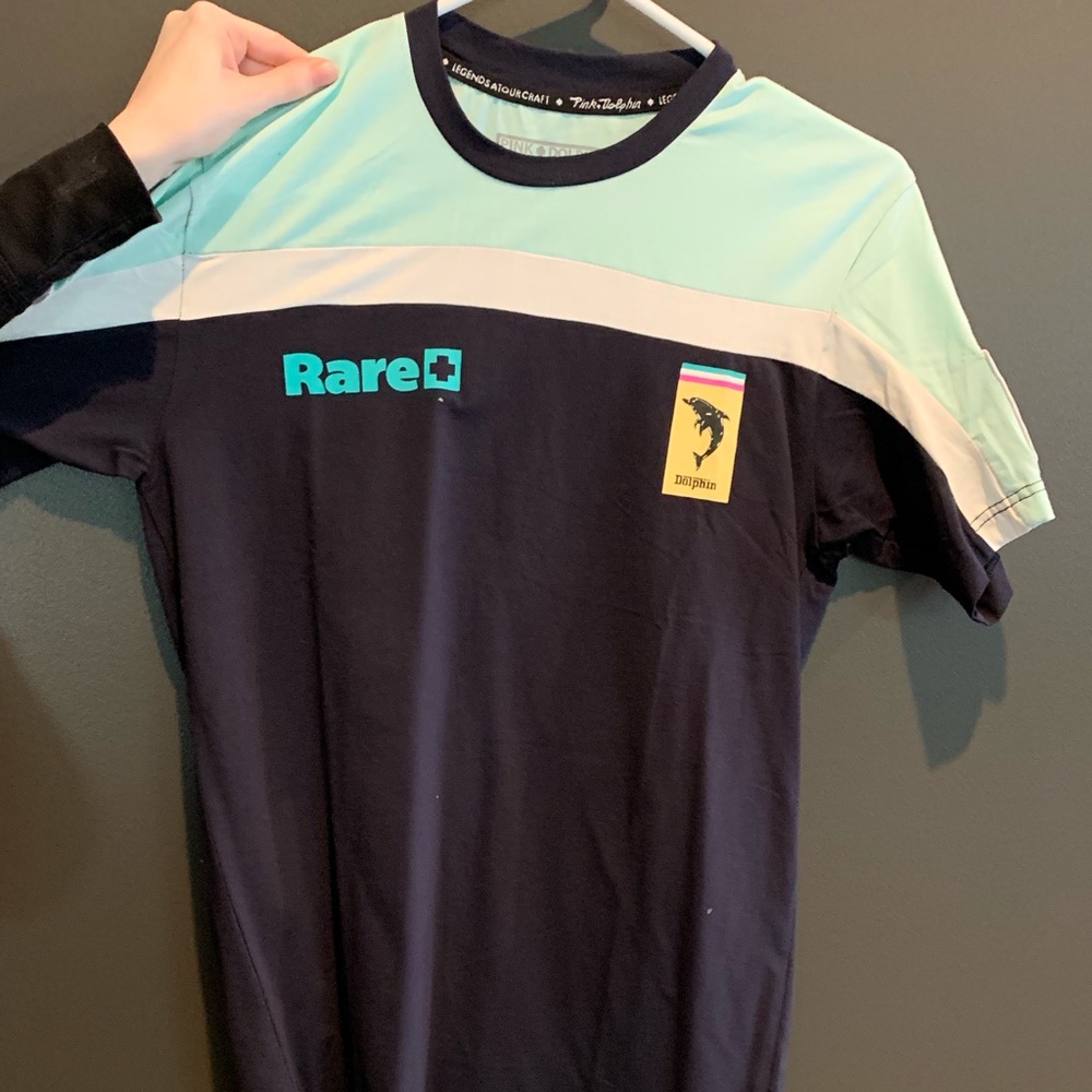 Pink dolphin motor sports shirt